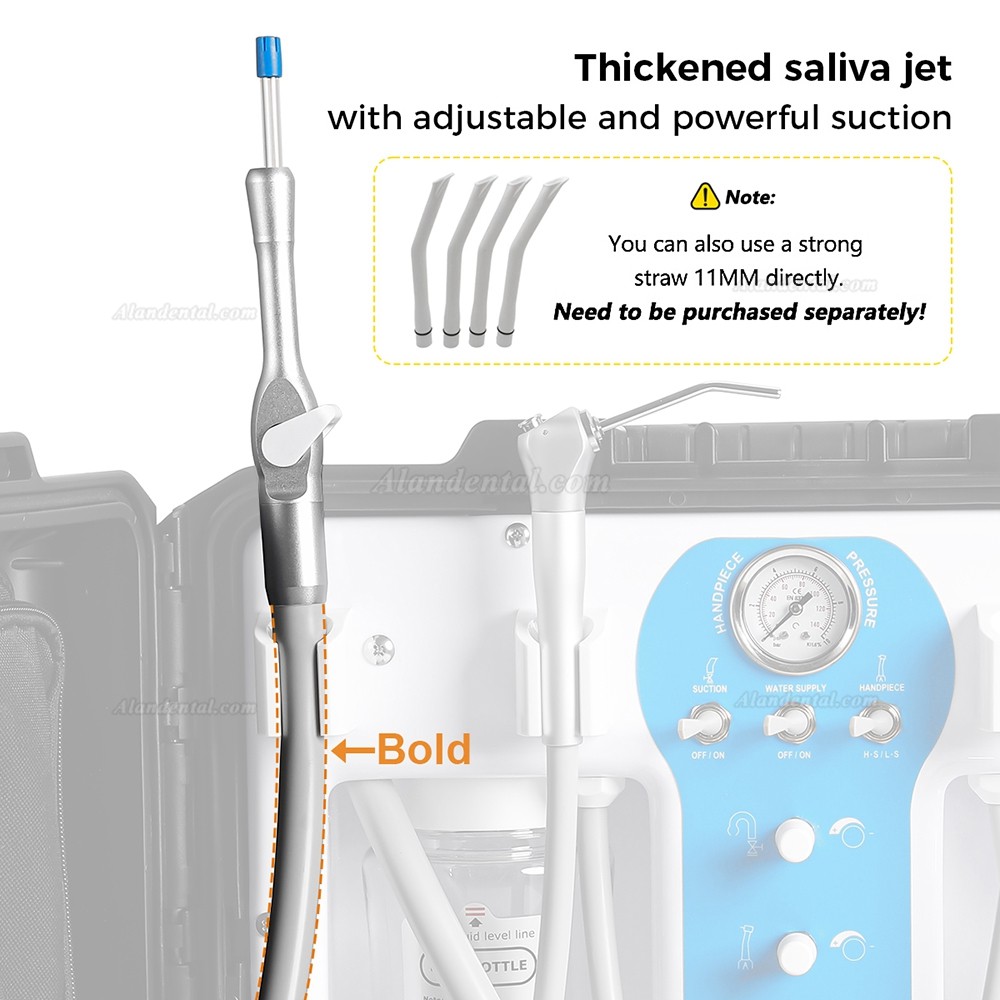 Greeloy GU-P204S Portable Dental Unit (Compressor+ Suction+ Triplex Syringe+ HP Tube)